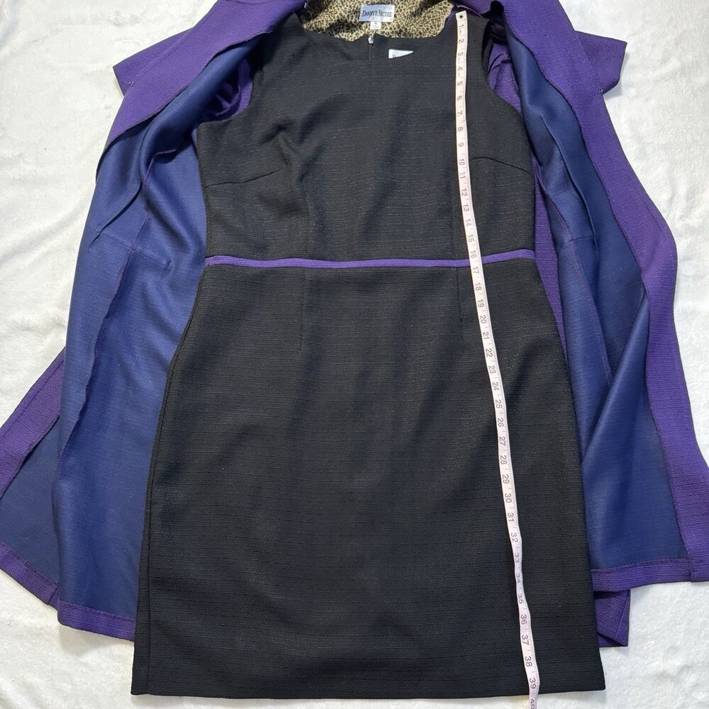 Danny & Nicole Women’s Size 16 Purple Black Dress & Short Sleeve Jacket 2 Piece - Picture 7 of 16